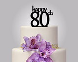 Rustic Wood cake topper "Happy 80th"