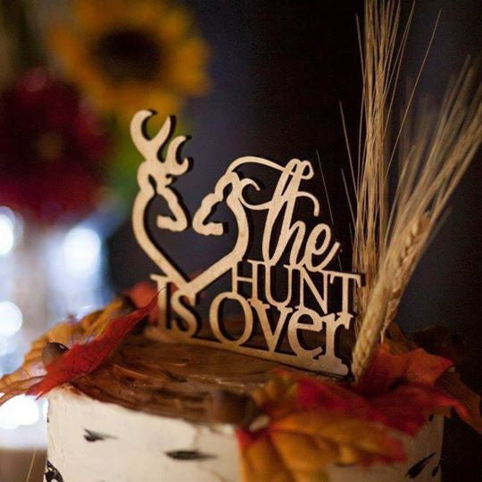 Rustic wood cake topper 