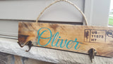 Painted-Colored Engraved Rustic Personalized Wood Coat/ Towel/dog leash Hangers