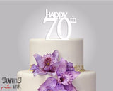 Rustic Wood cake topper "Happy 70th"